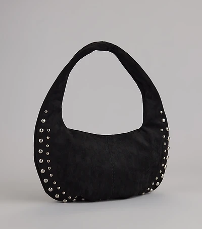 Studded And Stunning Suede Shoulder Bag