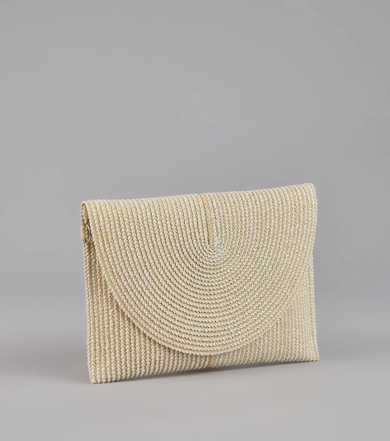 Easy Breezy Straw Clutch Bag
