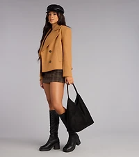 Out And About Faux Suede Tote Bag