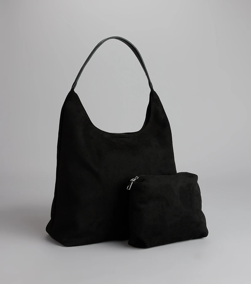 Out And About Faux Suede Tote Bag