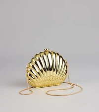 Shoreline Shine Metal Shell Clutch