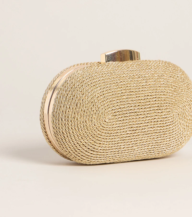 Chic Invite Metallic Rope Box Clutch