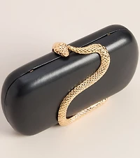Snake Charmer Faux Leather Clutch