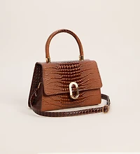 Handle The Day Croc Embossed Handbag