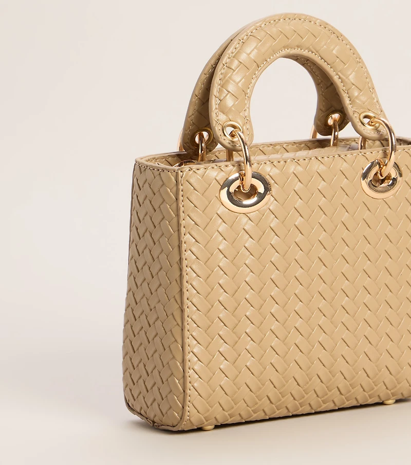 Woven Into Plans Mini Top Handle Bag