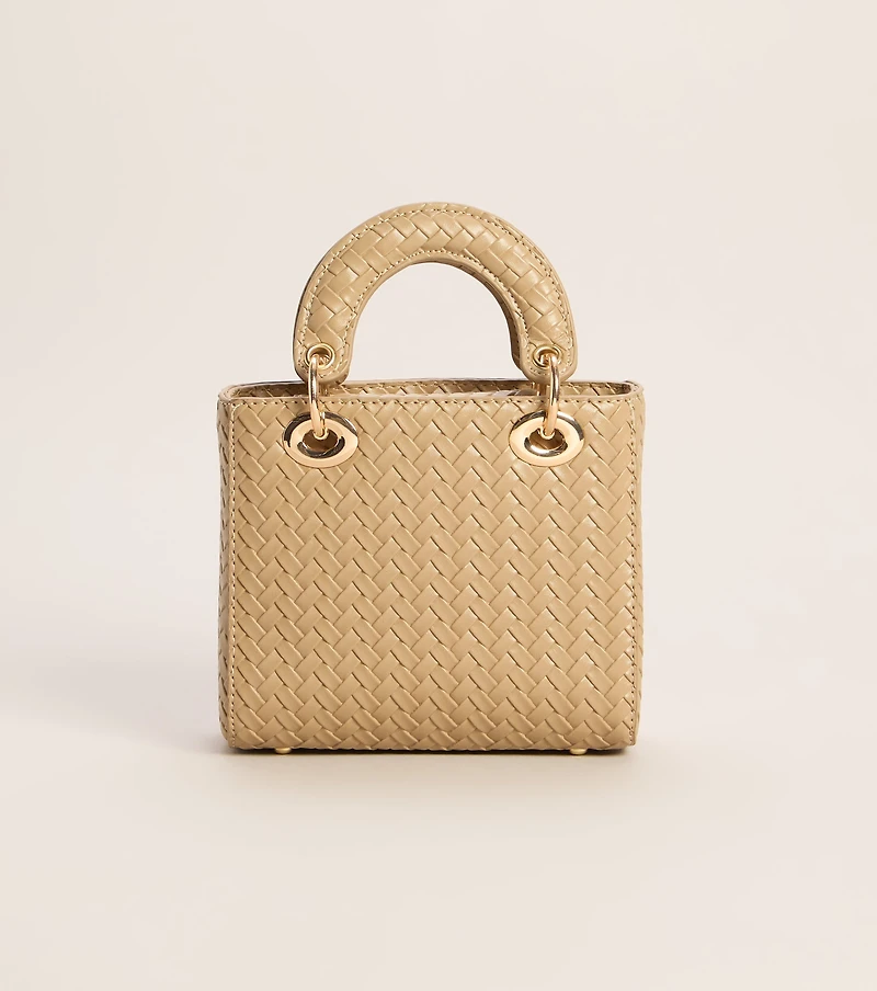 Woven Into Plans Mini Top Handle Bag