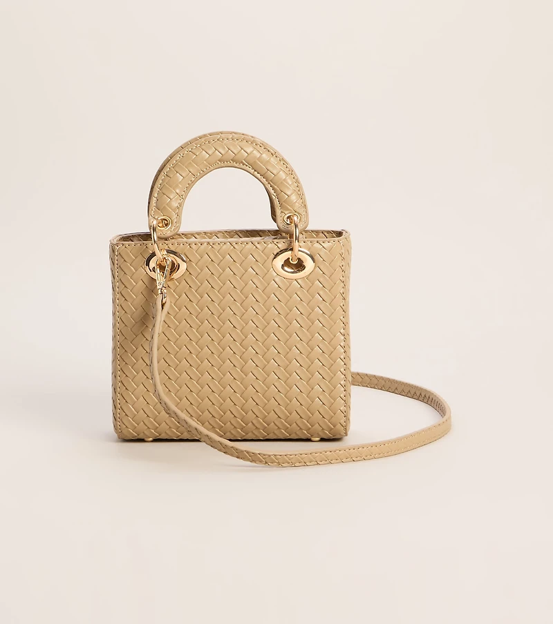 Woven Into Plans Mini Top Handle Bag