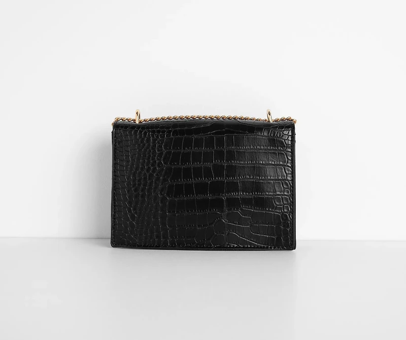 Croc Print Crossbody Purse