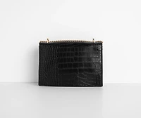Croc Print Crossbody Purse
