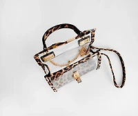 Leopard Trim Clear Mini Purse