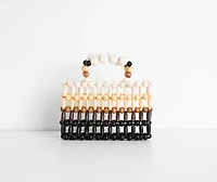 Cancun Vibes Wooden Beaded Mini Purse
