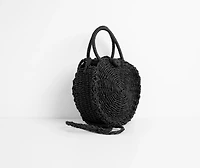 Somewhere Far Away Straw Woven Purse
