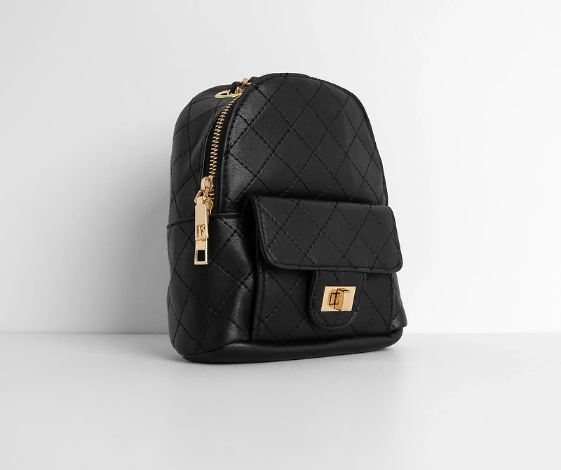 Day To Night Quilted Chain Backpack