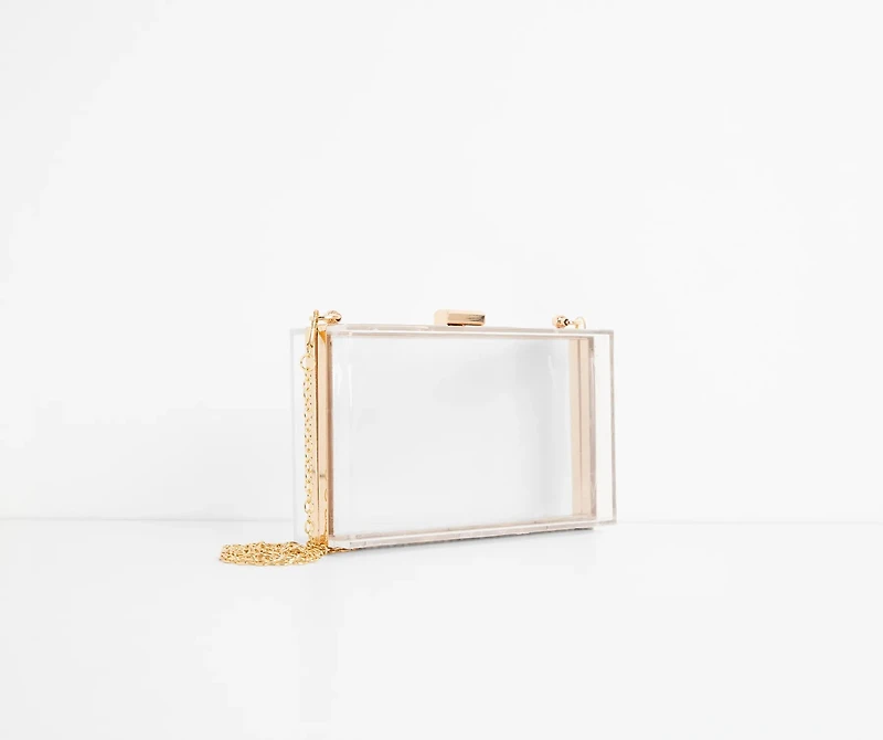 Clearly On Trend Box Clutch