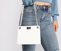 Turn It Up Lock Faux Leather Purse