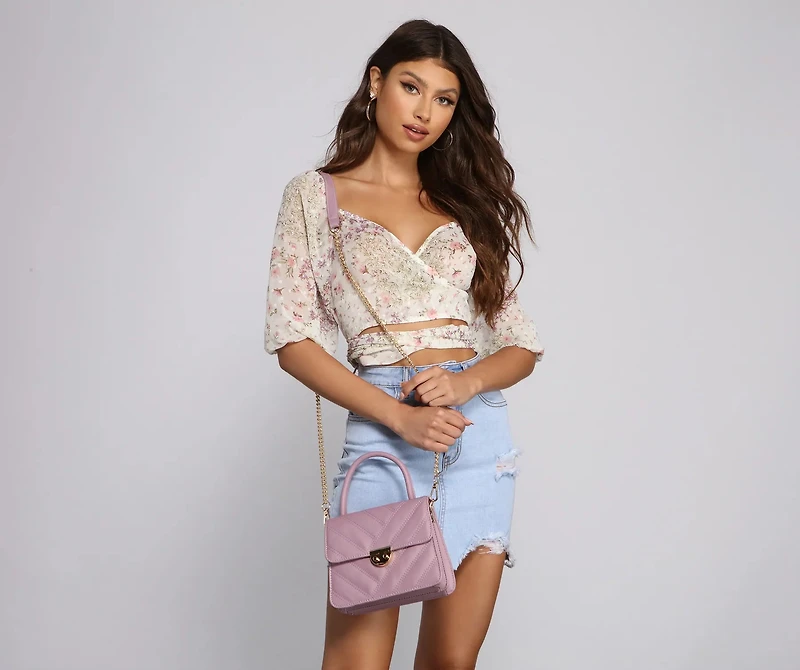 Faux Leather Quilted Mini Purse