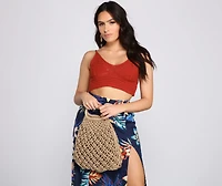 Beachy Days Woven Straw Tote