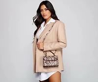 Strut Down Snake Print Top Handle Purse