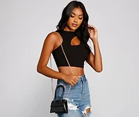 Make It Pop Croc Embossed Mini Purse