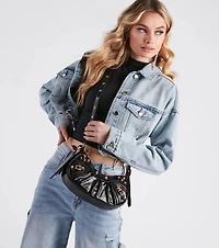 Rule The Scene Stud Shoulder Bag With Pouch