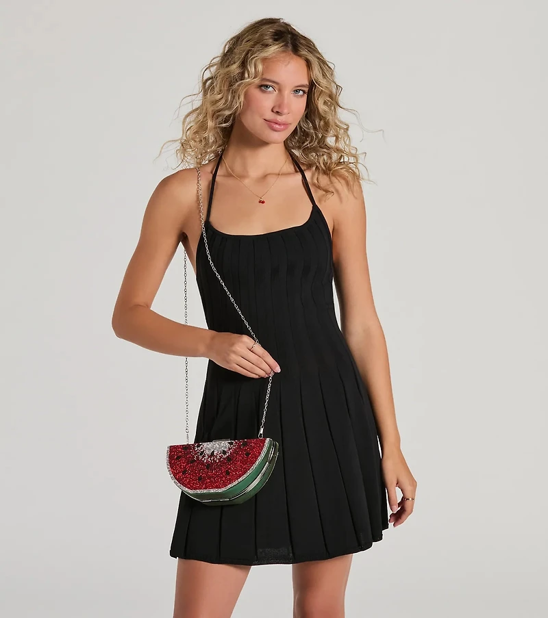 Taste Like Summer Rhinestone Watermelon Clutch Bag