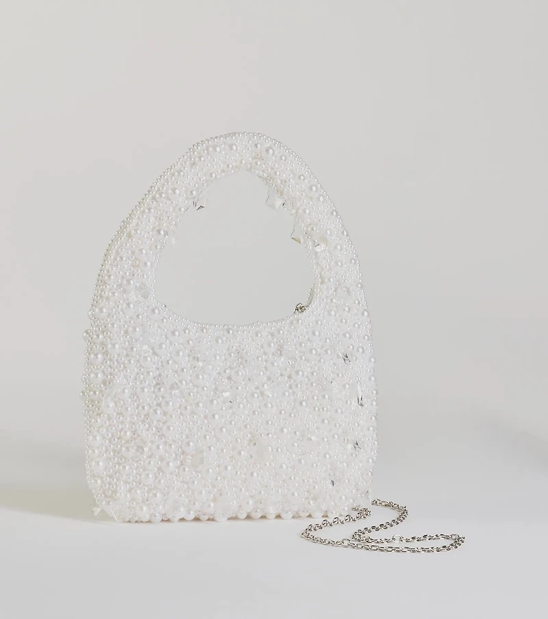 Timeless Chic Beaded Faux Pearl Handbag