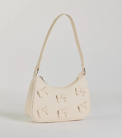 Poised Cuteness Bow Saffiano Shoulder Bag