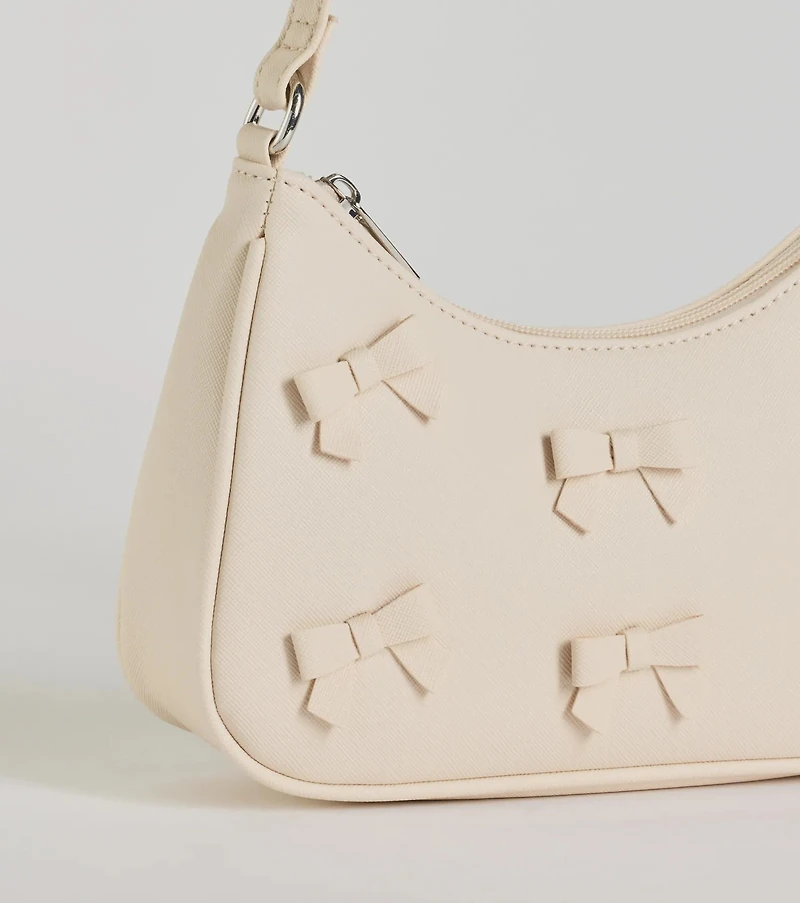 Poised Cuteness Bow Saffiano Shoulder Bag