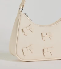 Poised Cuteness Bow Saffiano Shoulder Bag