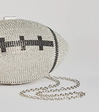 Play The Field Football Rhinestone Clutch