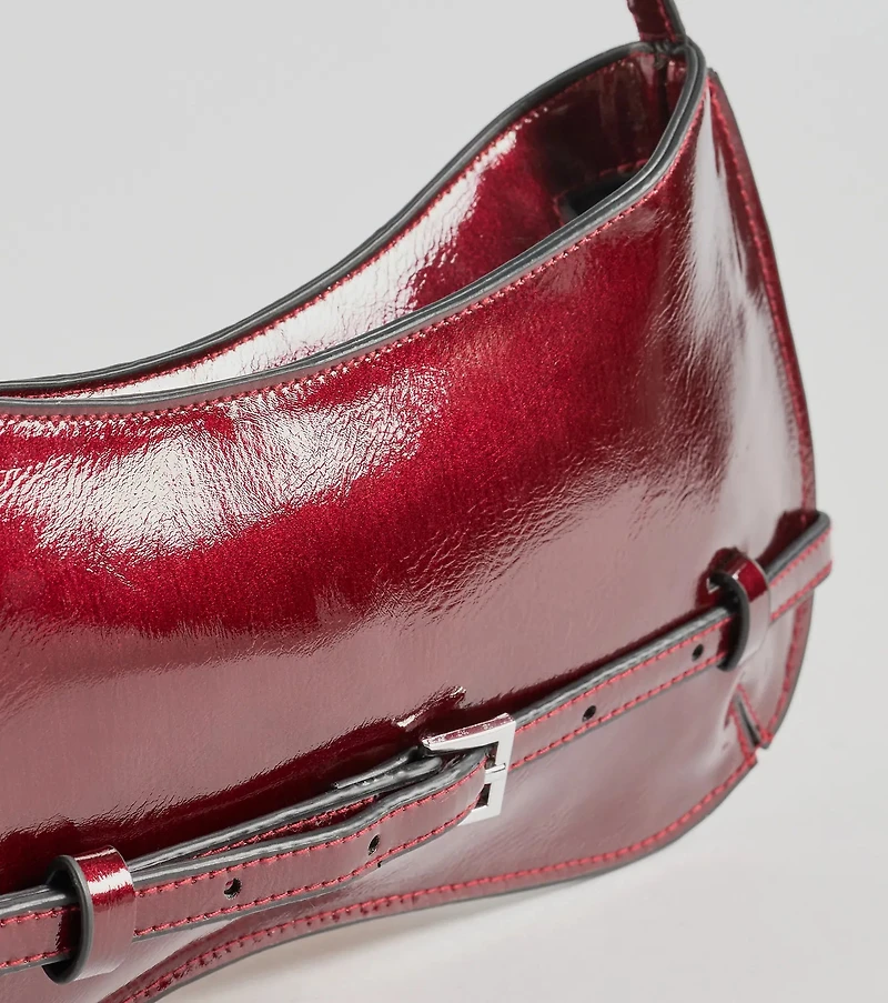 Elevated Glam Buckle Shoulder Bag