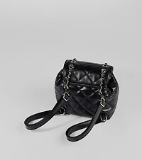 Edgy Quilted Faux Leather Mini Backpack