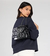 Edgy Quilted Faux Leather Mini Backpack