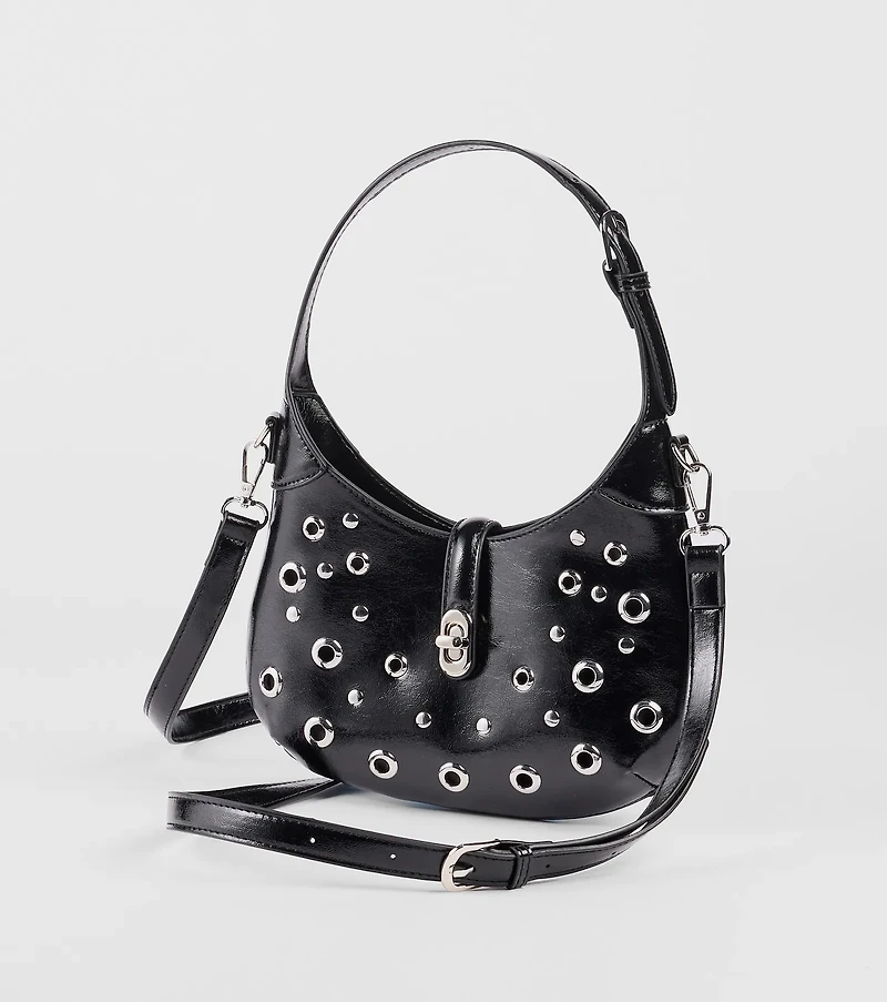 Cool Girl On The Block Studded Shoulder Bag