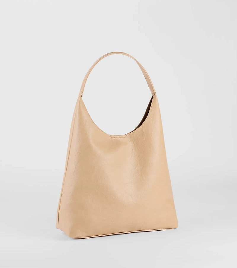 Iconic Moment Faux Leather Slouchy Shoulder Bag