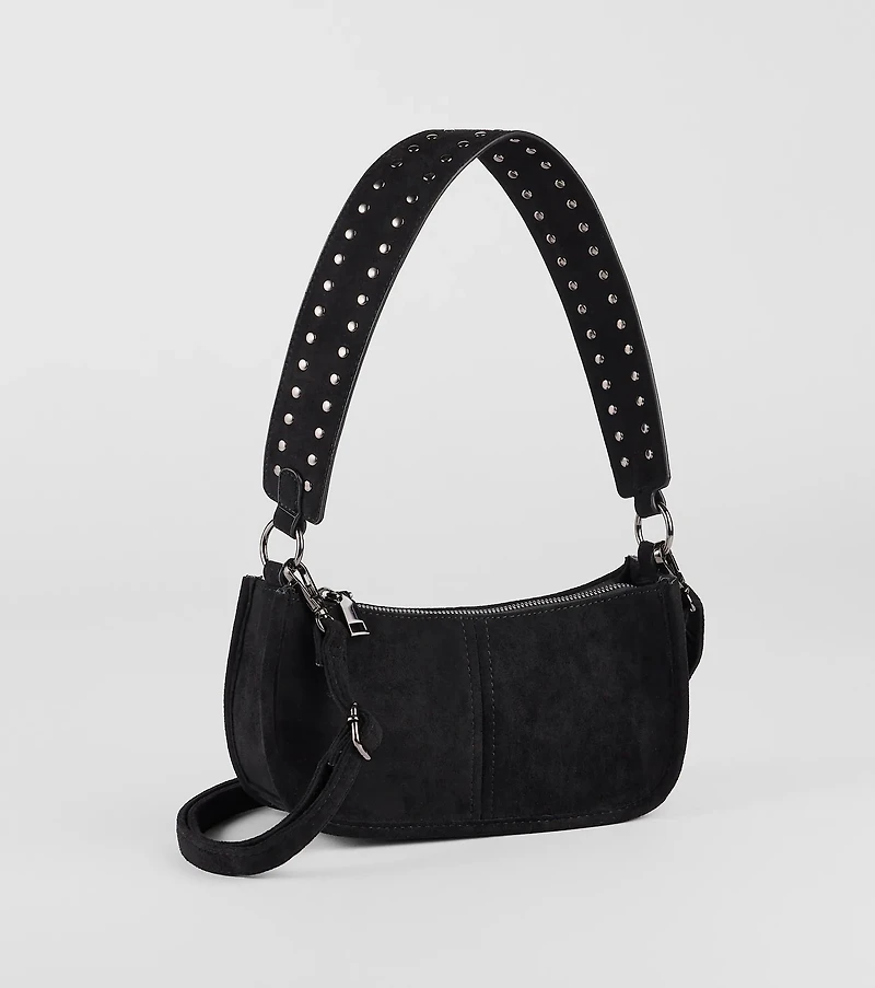 Major Stud Faux Suede Shoulder Bag
