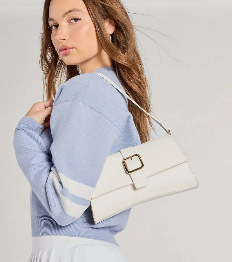 Icon Worthy Buckle Strap Shoulder Bag