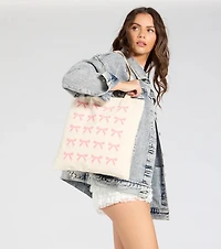 Cute Reputation Bow Graphic Canvas Tote Bag