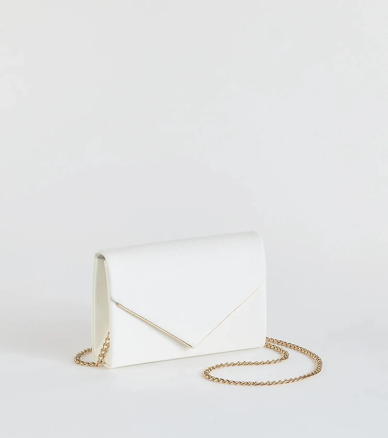 Class Act Faux Leather Envelope Crossbody Bag