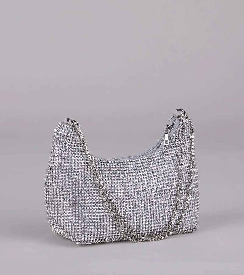 Glamour Girlie Rhinestone Mesh Shoulder Bag