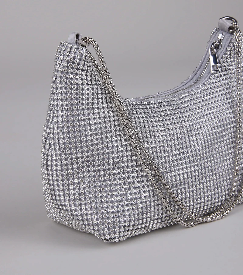 Glamour Girlie Rhinestone Mesh Shoulder Bag