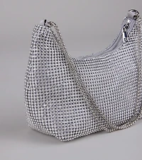 Glamour Girlie Rhinestone Mesh Shoulder Bag
