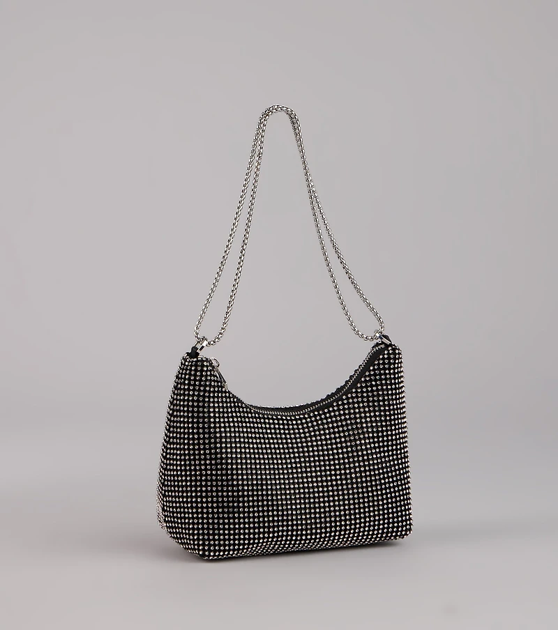 Glamour Girlie Rhinestone Mesh Shoulder Bag
