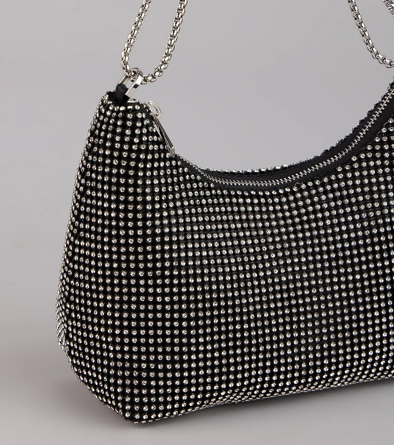 Glamour Girlie Rhinestone Mesh Shoulder Bag