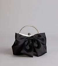 Sweet Luxe Satin Bow Clutch Purse