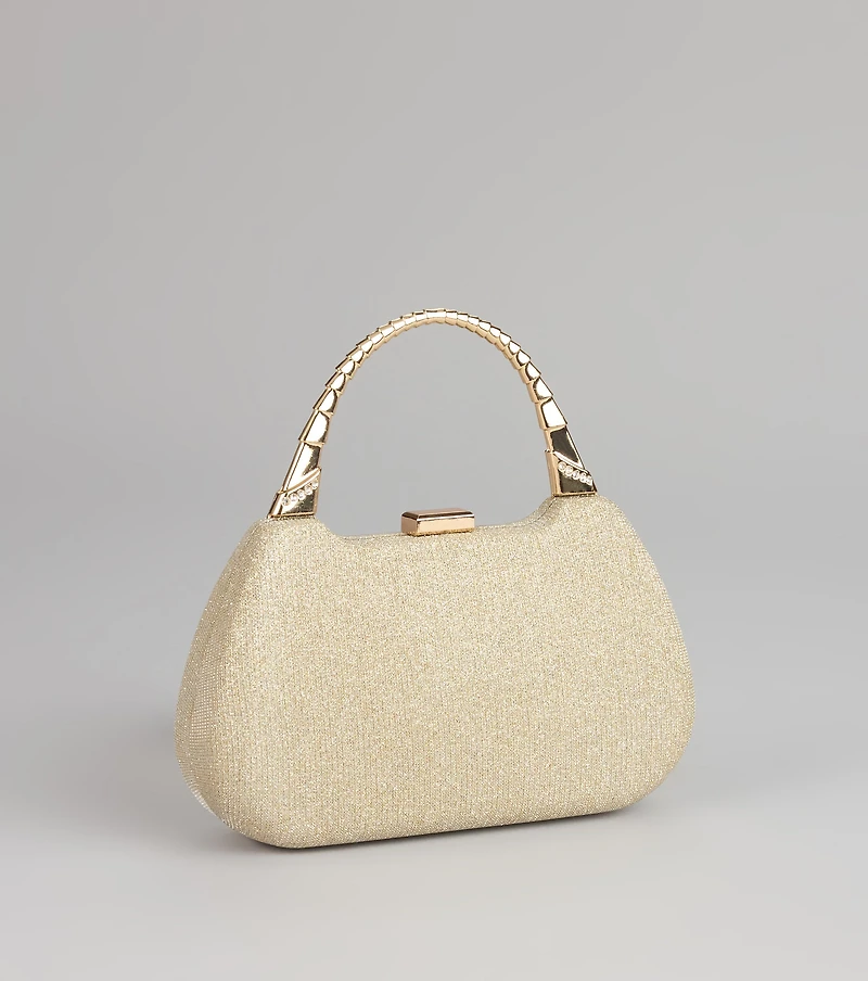 Evening Spark Glitter Mesh Clutch