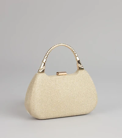 Evening Spark Glitter Mesh Clutch