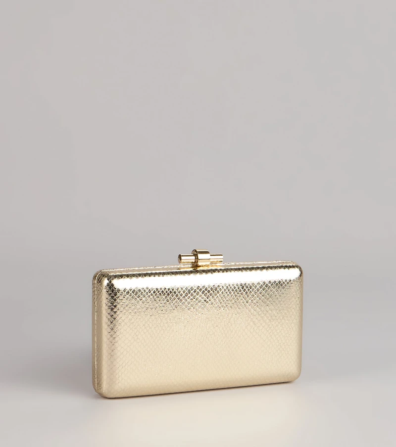 Chic Plus One Metallic Snake Clutch
