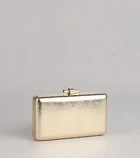 Chic Plus One Metallic Snake Clutch