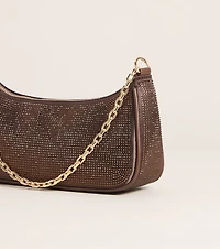 On The List Rhinestone Shoulder Bag